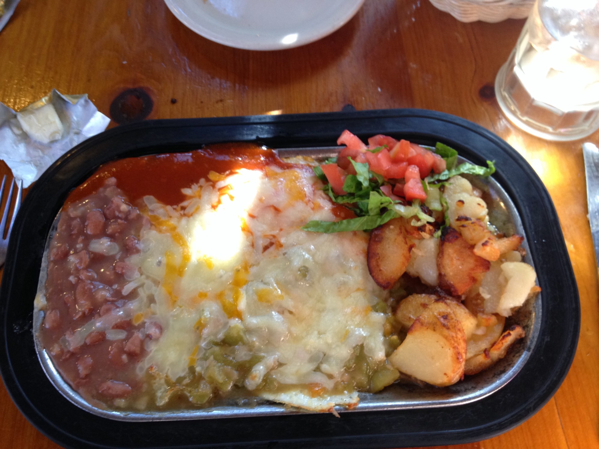 huevos rancheros at san marcos cafe, santa fe, new mexico