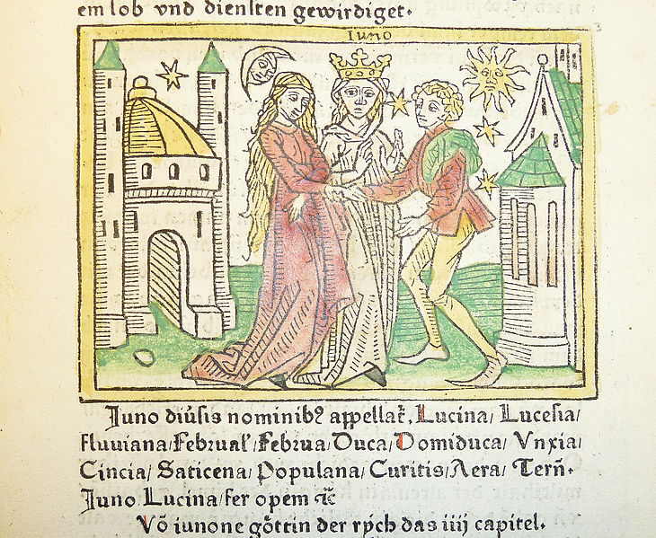 730px-Woodcut_illustration_of_the_goddess_Juno_as_patron_of_marriage_-_Penn_Provenance_Project